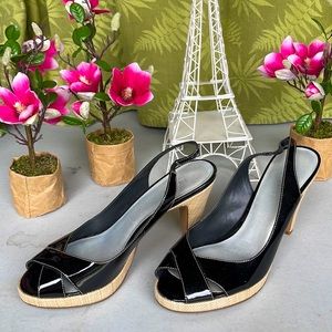 Open toe sandal heel shoes size 9